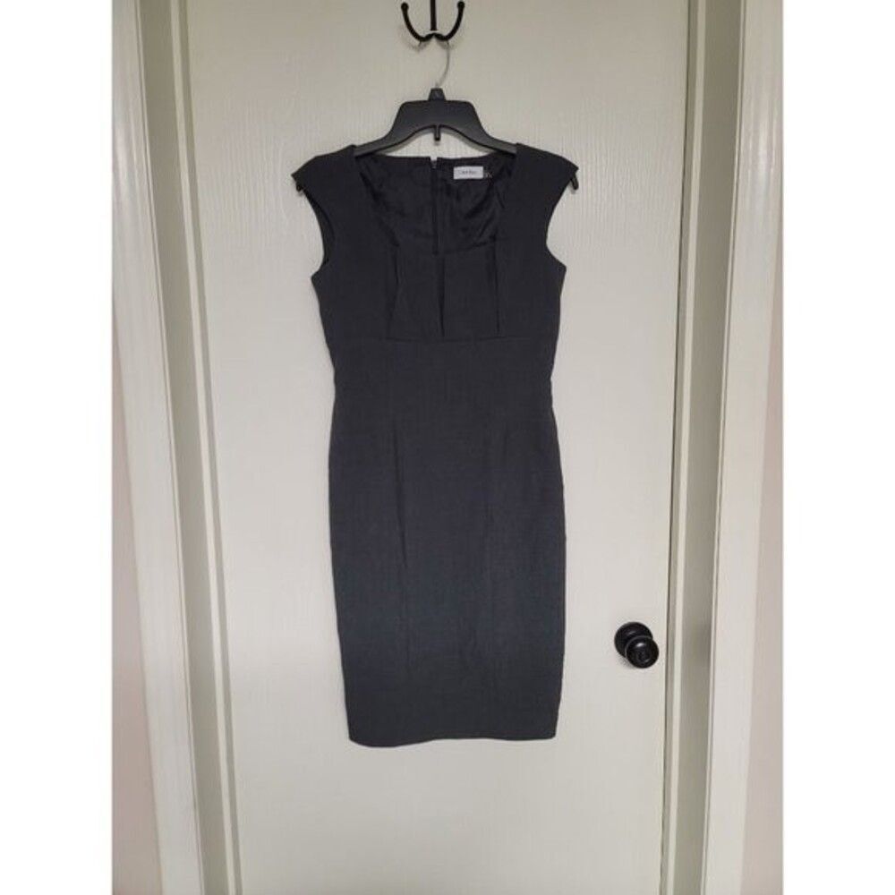 ~ womens dark grey calvin klein sleeveless dress - size 4